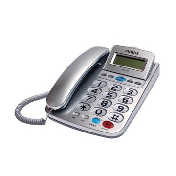 【AIWA】愛華超大字鍵大鈴聲有線電話-銀色(會議電話 座機 固定電話/ALT-895)