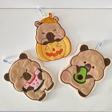 【臺灣-出貨】新款可愛卡皮巴拉珊瑚絨耐髒系列擦手巾超級柔軟10A抗菌親護5DK