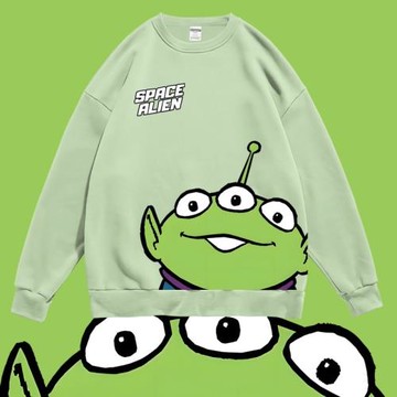美式卡通三眼仔動畫潮流印花周邊春秋衛衣圓領套頭寬松衛衣男女