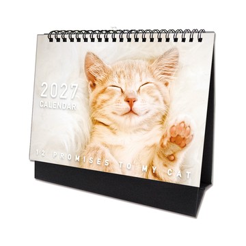 2027年 貓咪三角桌曆