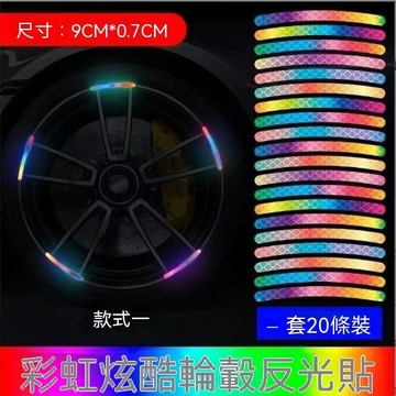 【臺灣出貨】汽車卡通輪轂反光貼輪胎個性警示自行車電動車配件貼紙