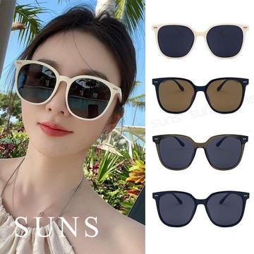 【SUNS】TR90偏光墨鏡 韓版圓框偏光太陽眼鏡 大框顯小臉 輕量/抗UV(2318)