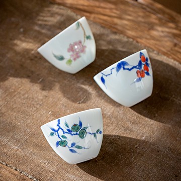 手工白瓷主人杯單杯小茶杯陶瓷手繪品茗杯茶盞家用喝茶杯子