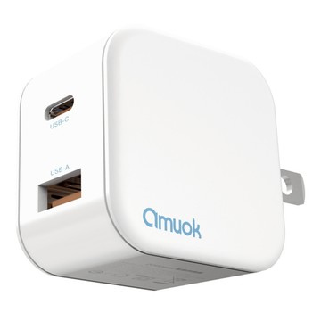 amuok 艾默克 mini 氮化鎵電源供應器 20W  白色  1個