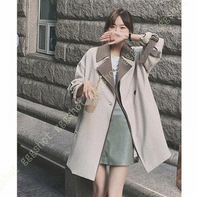 防風 トレンチコート レディース ロング丈 アウター ゆったり ベルト付き ロングコート ファッション 長袖 ウェストベルト付き スプリングコート カジュアル 通販 Lineポイント最大get Lineショッピング