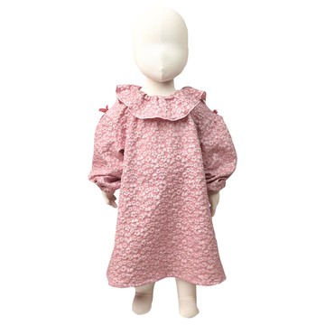 akachan honpo - 洋裝-水波紋 緹花-粉紅色