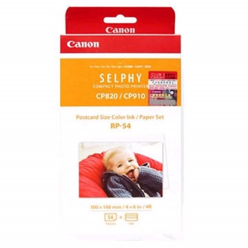 Canon 4x6相片紙含色帶*54張(RP-54)_五入組