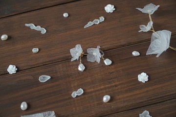 /Fiorella/  繡球花 復古巴洛克珍珠 耳環/耳夾