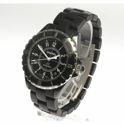 速くおよび自由な CHANEL】シャネル J12 H0684 ラバーベルト 38ミリ 黒セラミック 時計