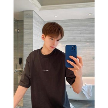 【天花頂現貨】AC基礎款黑標小Logo字母以后水洗寬松短袖T恤男女