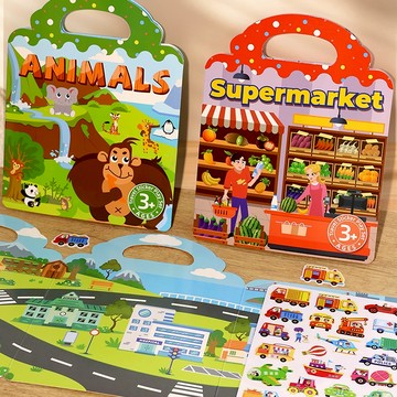 現貨  安靜書  果凍貼紙書  重覆黏貼  兒童旅行貼紙書｜立體重複貼  貼紙書