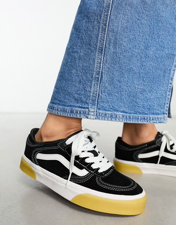 Vans Rowley Classic trainers in black with gum sole