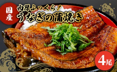 国産うなぎ 蒲焼き 4尾鰻 ウナギ[HBV003]