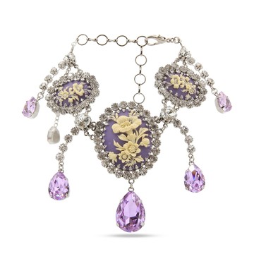 Alessandra Rich - Lilac And Crystal Necklace