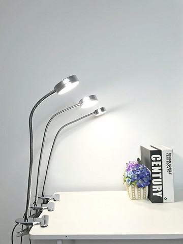 led直插電超亮強光護眼學習長臂機床紋繡夾子床頭書桌臺燈57912W