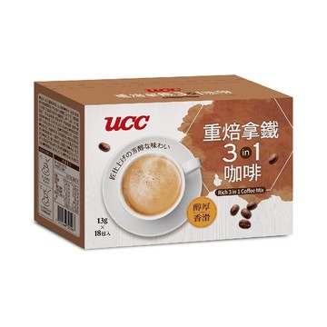 UCC 3合1沖泡咖啡 (重焙拿鐵 / 經典醇香)18入【美日多多】