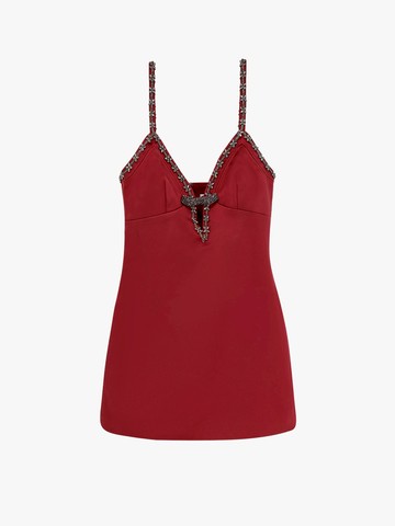 Satin mini dress with jewel details - SELF PORTRAIT - gender_Woman