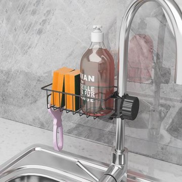 廚房水龍頭置物架家用水池瀝水掛籃海綿收納架水槽收納神器