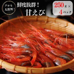 ふるさと納税 日本海直送 鮮度抜群！糸魚川産『甘エビ』250g×4パック 際立つ甘さと鮮やかさ  甘くとろける格別の味  新潟県糸魚川市