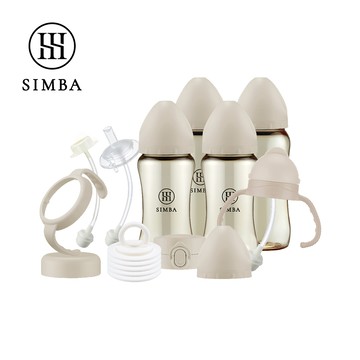 Simba 小獅王辛巴 - 蘊蜜鉑金PPSU全方位頂級奶瓶全配組-杏茶