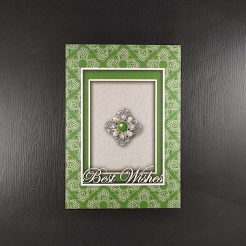 幸運草綠 珠寶設計插畫|復古風格質感卡片/明信片/萬用卡/祝福卡