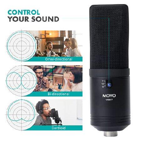 Movo Podcast Equipment Bundle with XLR Wired Microphone, 3.5mm 6.35mm Studio Headphones, and Desktop Mic Stand with Pop Filter Great Music or Gaming