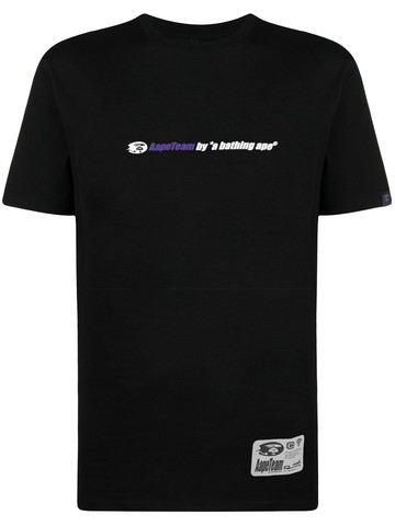 AAPE BY *A BATHING APE® - logo-print cotton T-shirt - men - Cotton - M - Black
