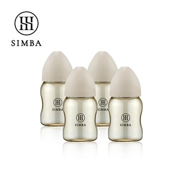 Simba 小獅王辛巴 - 蘊蜜鉑金PPSU寬口防脹氣奶瓶4支組(200ml)-新生適用-杏茶-200ml