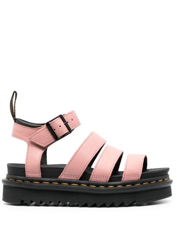 Dr. Martens - Blair flat-form sandals - women - Calf Leather/Fabric/Rubber/Polyurethane - 7 - Pink
