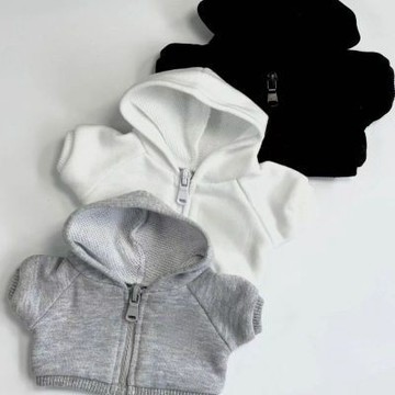 台灣出貨 10cm娃衣 棉花娃娃衣服娃衣無屬性潮牌連帽衛衣外套黑白灰簡約藝術娃衣 娃娃配件 娃娃衣服 娃用配件