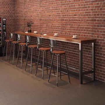 公司貨附發票 實木吧臺桌家用陽臺休閑小吧臺高腳桌長條桌椅組合靠墻酒吧窄桌子 最低價 快速出貨