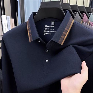 【巴黎精品】現貨+預購 頂級長袖POLO衫男短袖上衣襯衫T恤高爾夫球衫大碼男裝-無痕商務翻領男上衣6色a1lf50