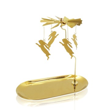 O’Pretty 歐沛媞 歐式浪漫旋轉風車燭台/燭罩(橢圓底座)-小兔子