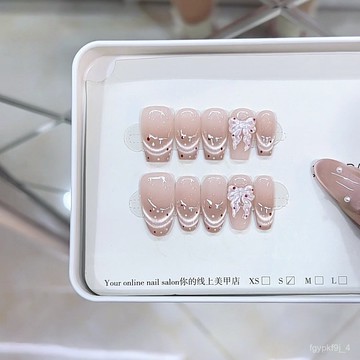 🥰可可新品🥰奈姿 純手工穿戴甲波點蝴蝶浮鵰蝴蝶法式貓眼款穿戴甲美甲貼片手工穿戴甲新年穿戴甲顯白美甲片日常穿戴甲 XPMT