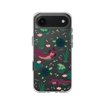 iPhone Air Clear Case（相機按鈕） 透明 - RHINOSHIELD X Taipei Zoo - 臺灣水域插畫（水獺、龜、蛙）