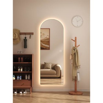 led全身鏡貼墻智能鏡子帶燈壁掛穿衣鏡掛墻家用落地臥室ins試衣鏡