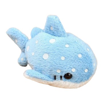 迷你動物造型絨毛沙包娃娃 聚酯纖維材質 6歲以上適用  小鯨鯊 藍色  4.5cm  1個