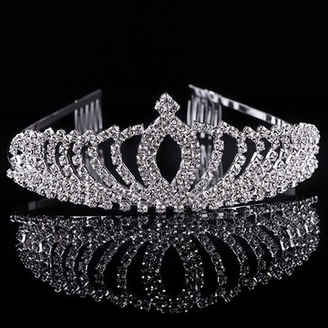 兒童皇冠 韓版水鉆發飾飾品 演出發箍新娘結婚發飾頭飾花童女發箍1入