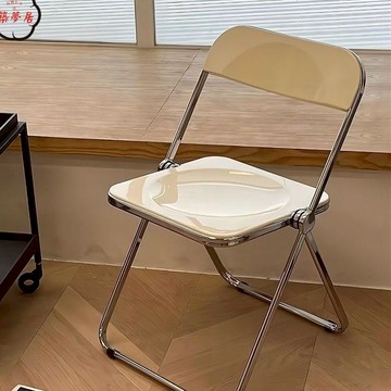 免運 附發票 折疊椅 靠背椅 家用椅 餐椅 簡易椅網紅透明亞克力拍照化妝餐廳餐椅水晶靠背凳子in折疊椅子工廠現貨直銷 售後保障 可開發票 店長新品推薦 全館八折 5z1120