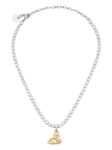 Marni - charm-detail crystal necklace - women - Brass - One Size - Gold