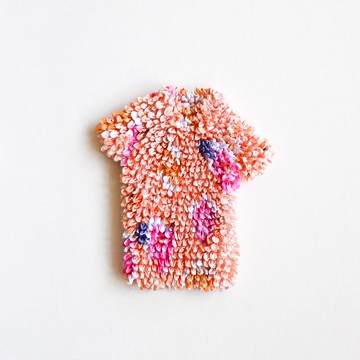 【蛋植物古著】花彩煙火壓褶印花古著上衣