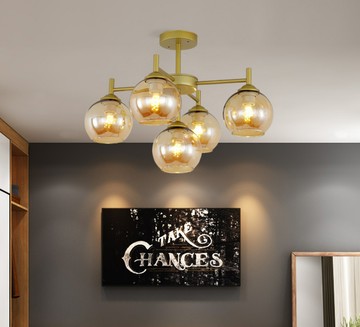 燈 燈具 五頭 吊燈 魔豆燈 後現代輕奢吊燈北歐客廳燈簡約現代餐廳臥室兒童房書房燈魔豆燈具