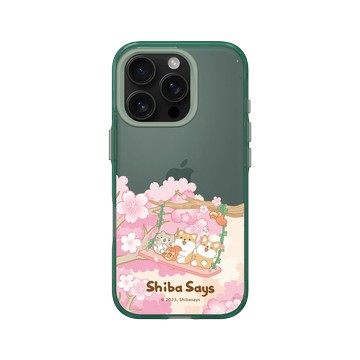 iPhone 16 Pro Clear 憂墨綠 - 柴語錄 Shiba Says - 櫻花鞦韆