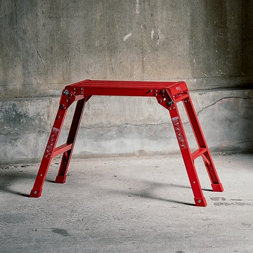 輕量鋁合金折疊工作平台/洗車梯(二層)-多色可選 時尚黑