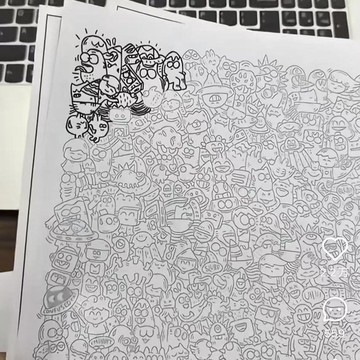 8h+隔日達🔥台灣夯貨+99免運✨10張 爆款摸魚線條簡筆畫控筆練習畫畫圖稿上班無聊解壓臨摹圖紙描摹本