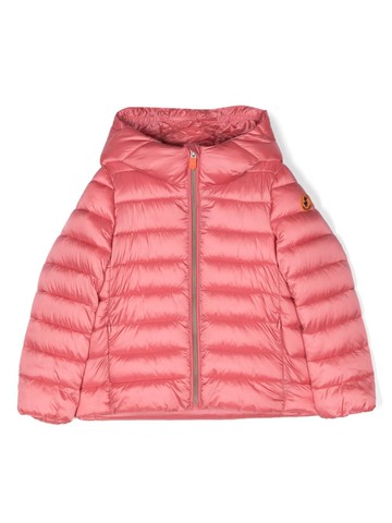 Save The Duck Kids - logo-appliqué padded jacket - kids - Nylon/Nylon - 12 yrs - Pink