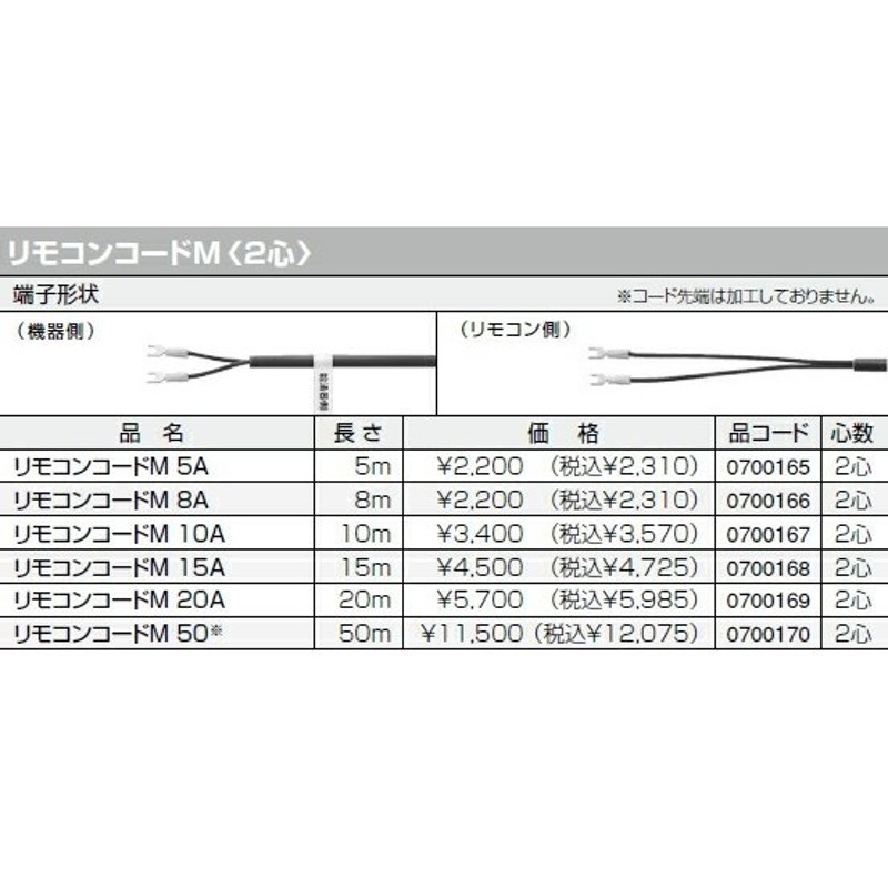 国内外の人気 ノーリツ 関連部材リモコンコードS 8A 2心