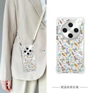 【Disney正版】適用OPPOFindX8ultra手機殼新款小眾硅膠斜挎背帶女FindX8簡約可愛透明防摔FindX8Pro情侶潮殼