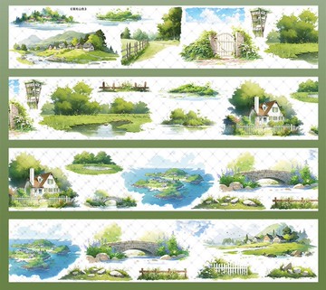 湖光山色 PET 紙膠帶