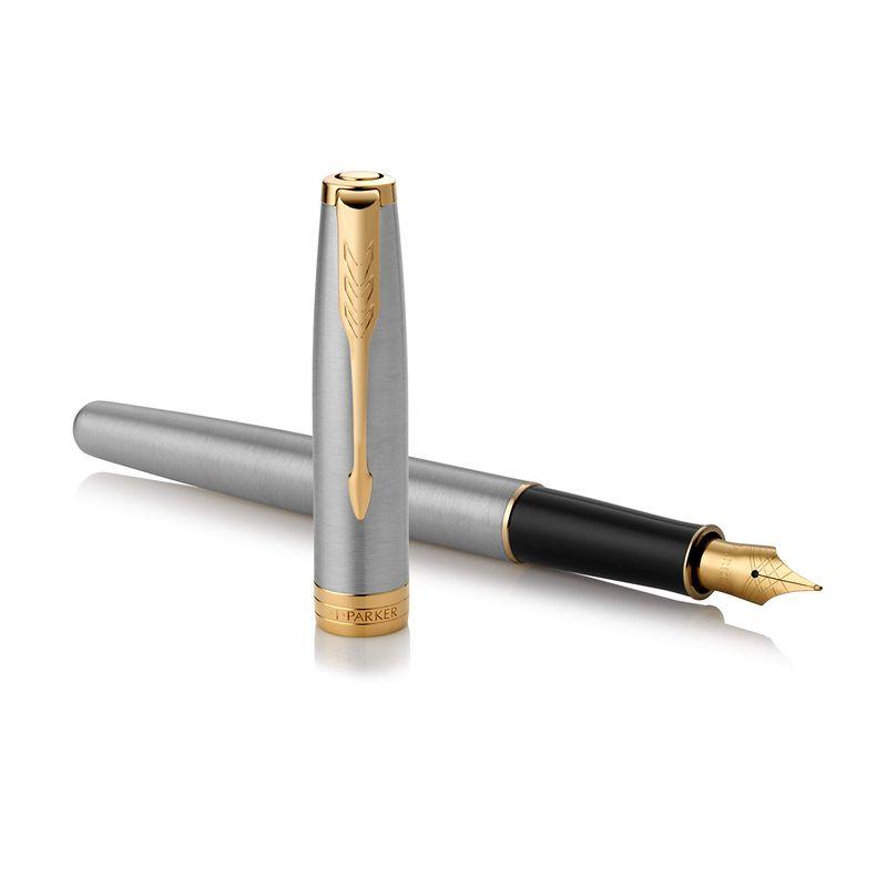 PARKER パーカー 万年筆 F 細字 ソネット ステンレススチールGT 1950796AS 両用式 正規輸入品 約146mmx9mm